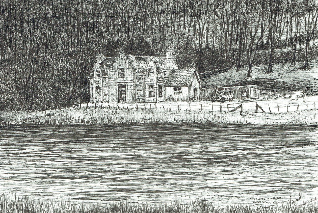 Huis aan de overkant van de rivier Spey, 2006 door Vincent Alexander Booth