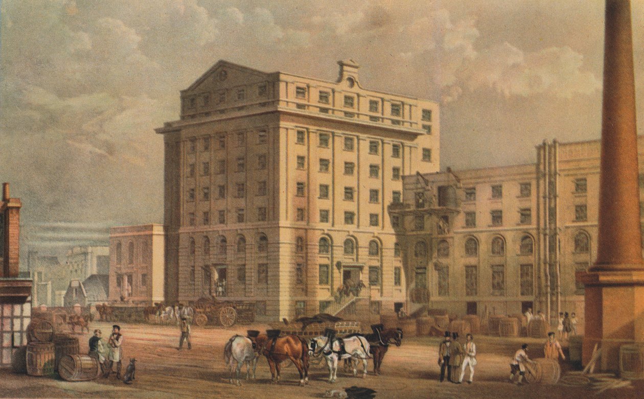 Suikerraffinaderij in Leman Street, Stepney, Londen door Vincent Brooks