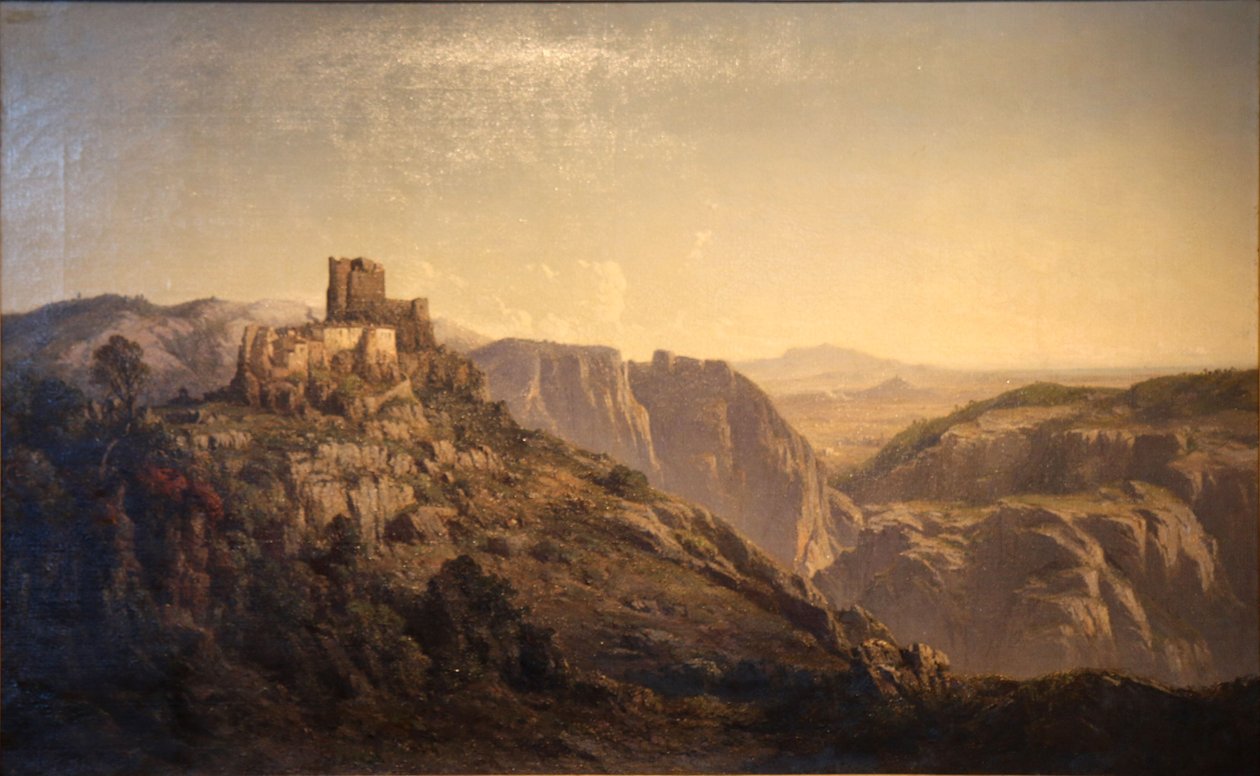 Panoramisch uitzicht op de heuvels vanaf het Château d