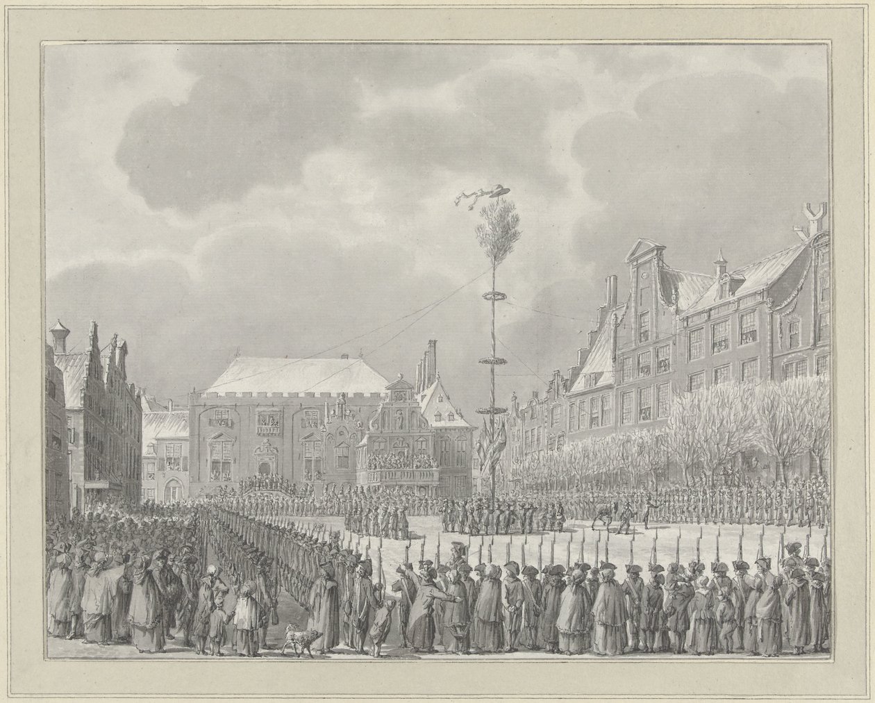 Afschaffing van het Stadhouderschap op de Grote Markt te Haarlem, 1795 door Vincent Jansz. van der Vinne