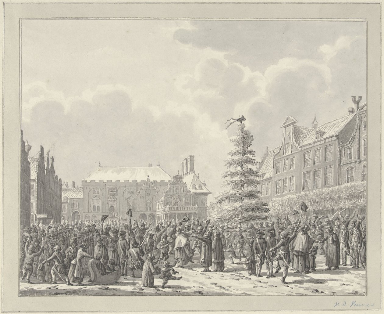 Omwenteling te Haarlem, 19 januari 1795 door Vincent Jansz. van der Vinne