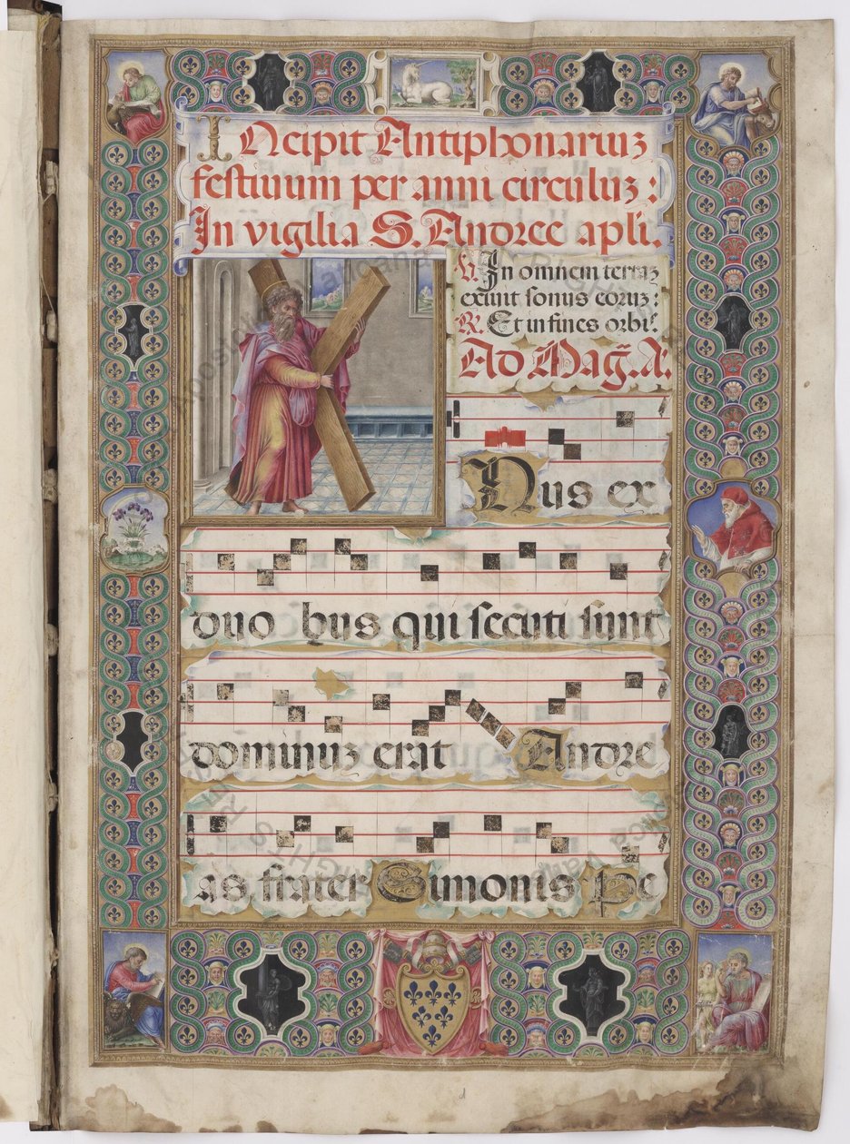 Antifonarium van de Sixtijnse Kapel, Proper van de Heiligen, Sint-Andreas door Vincent Raymond