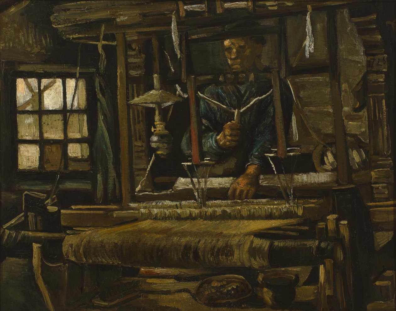 Een wevershuisje door Vincent van Gogh