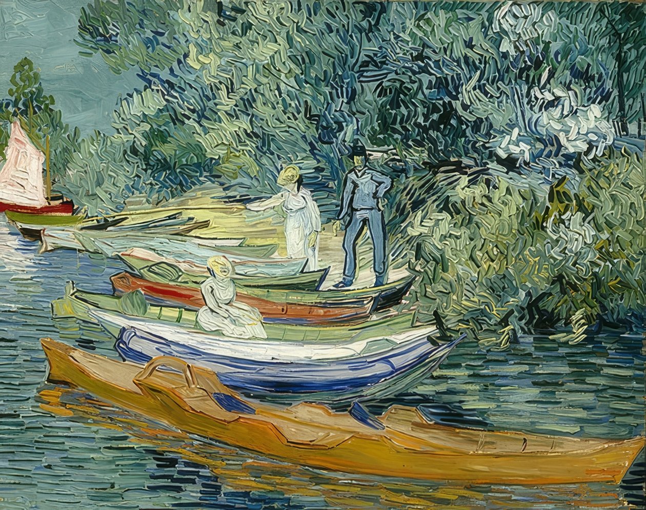 Aan de oever van de Oise in Auvers door Vincent van Gogh