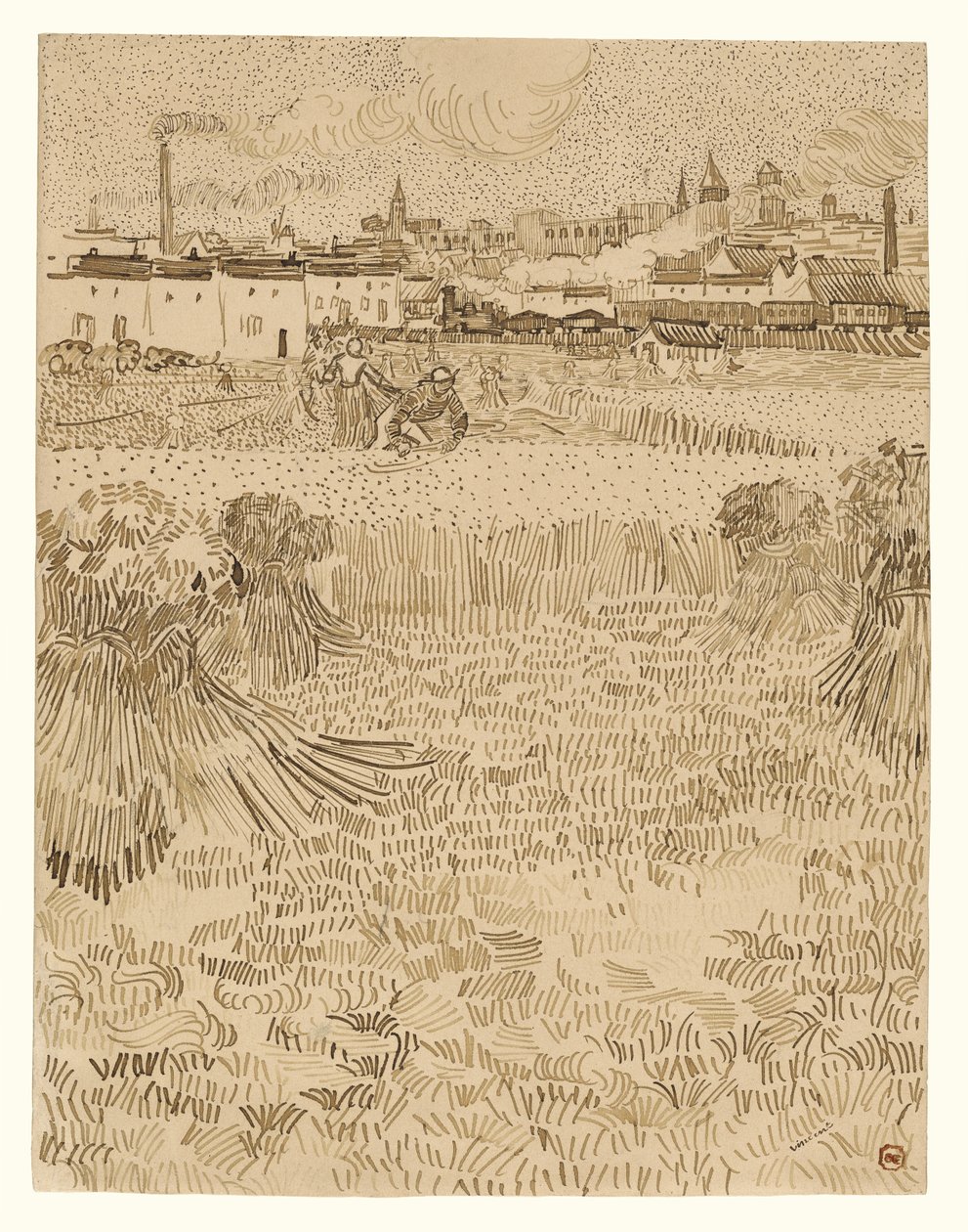 Arles: Uitzicht vanaf de tarwevelden door Vincent van Gogh
