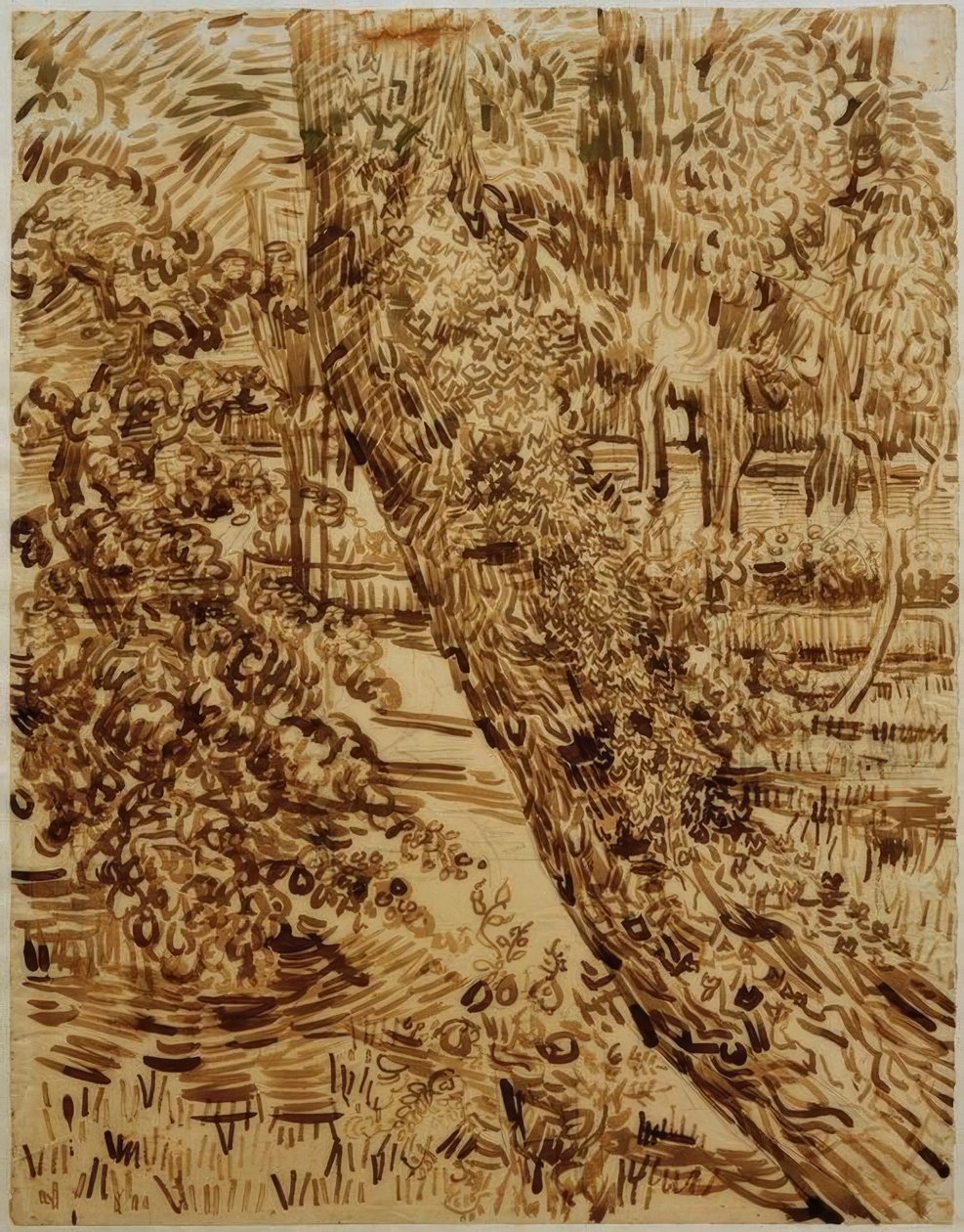 Boom met Klimop in de Tuin van de Kliniek door Vincent van Gogh