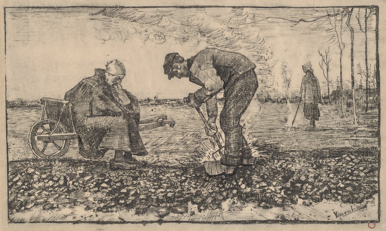 Brandend onkruid door Vincent van Gogh