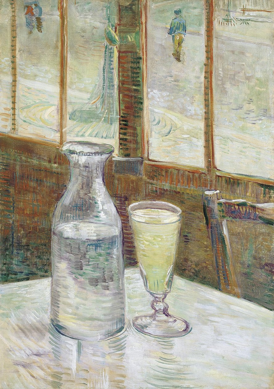 Cafétafel met absint door Vincent van Gogh