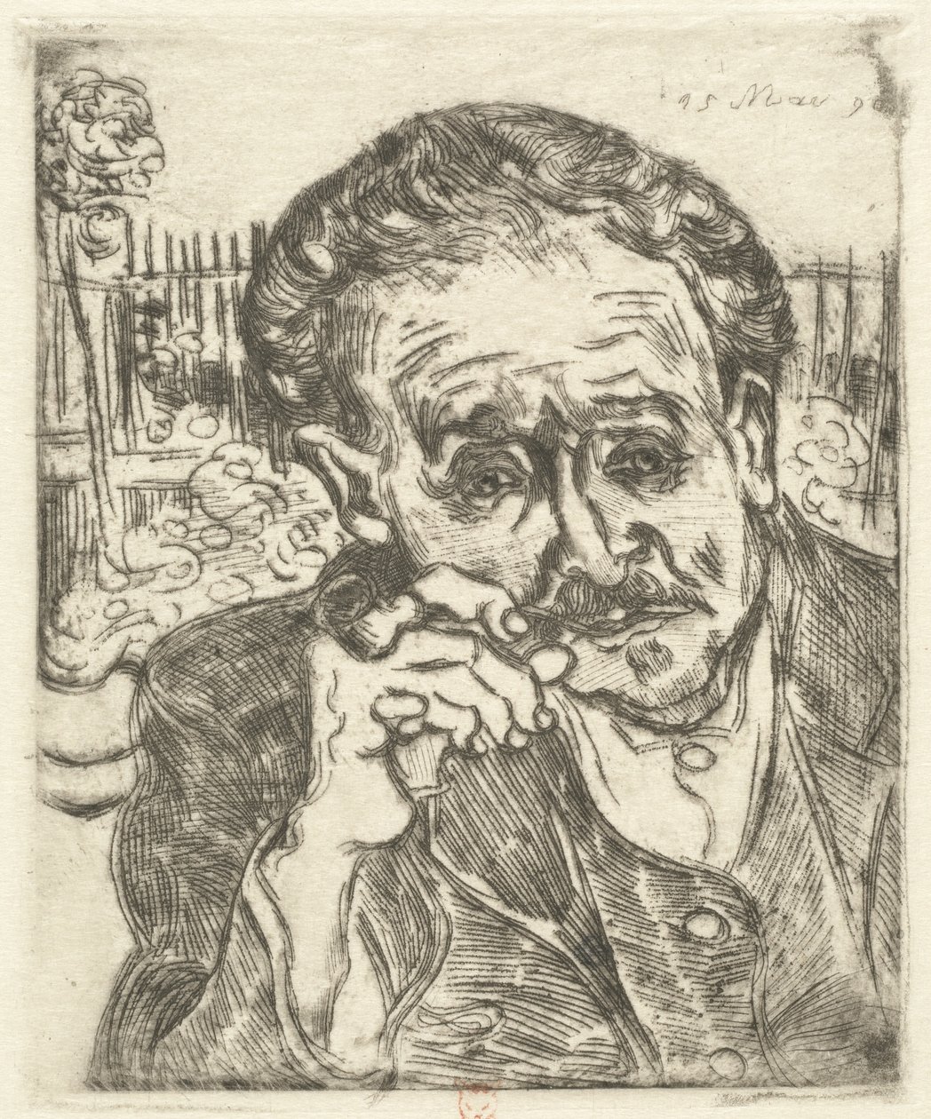 Dr. Gachet Man met een Pijp, 1890 door Vincent van Gogh