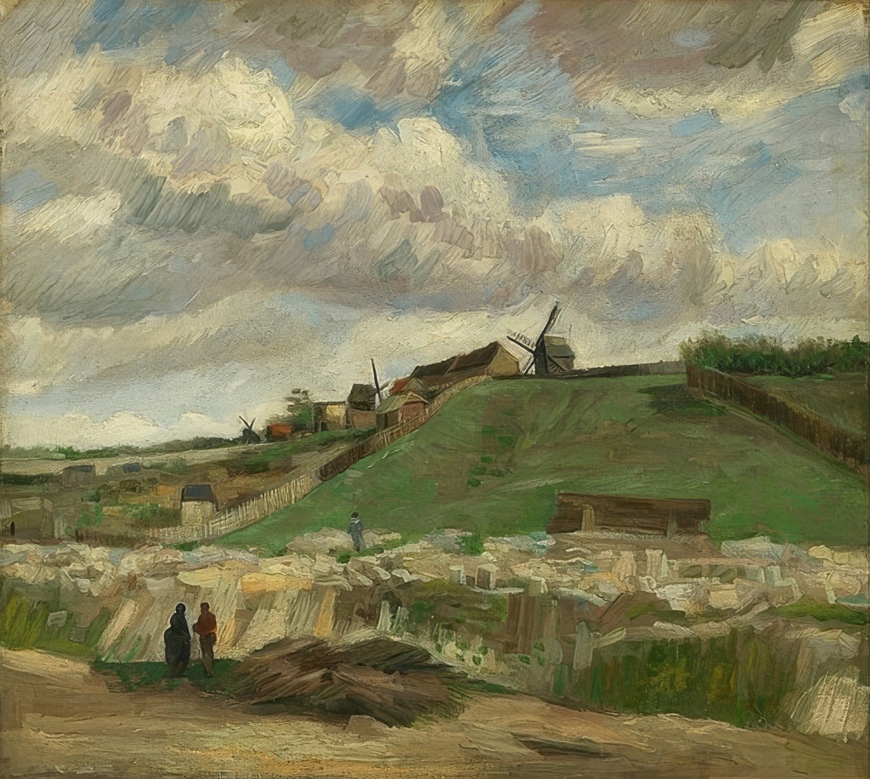Heuvel van Montmartre met steengroeve door Vincent van Gogh