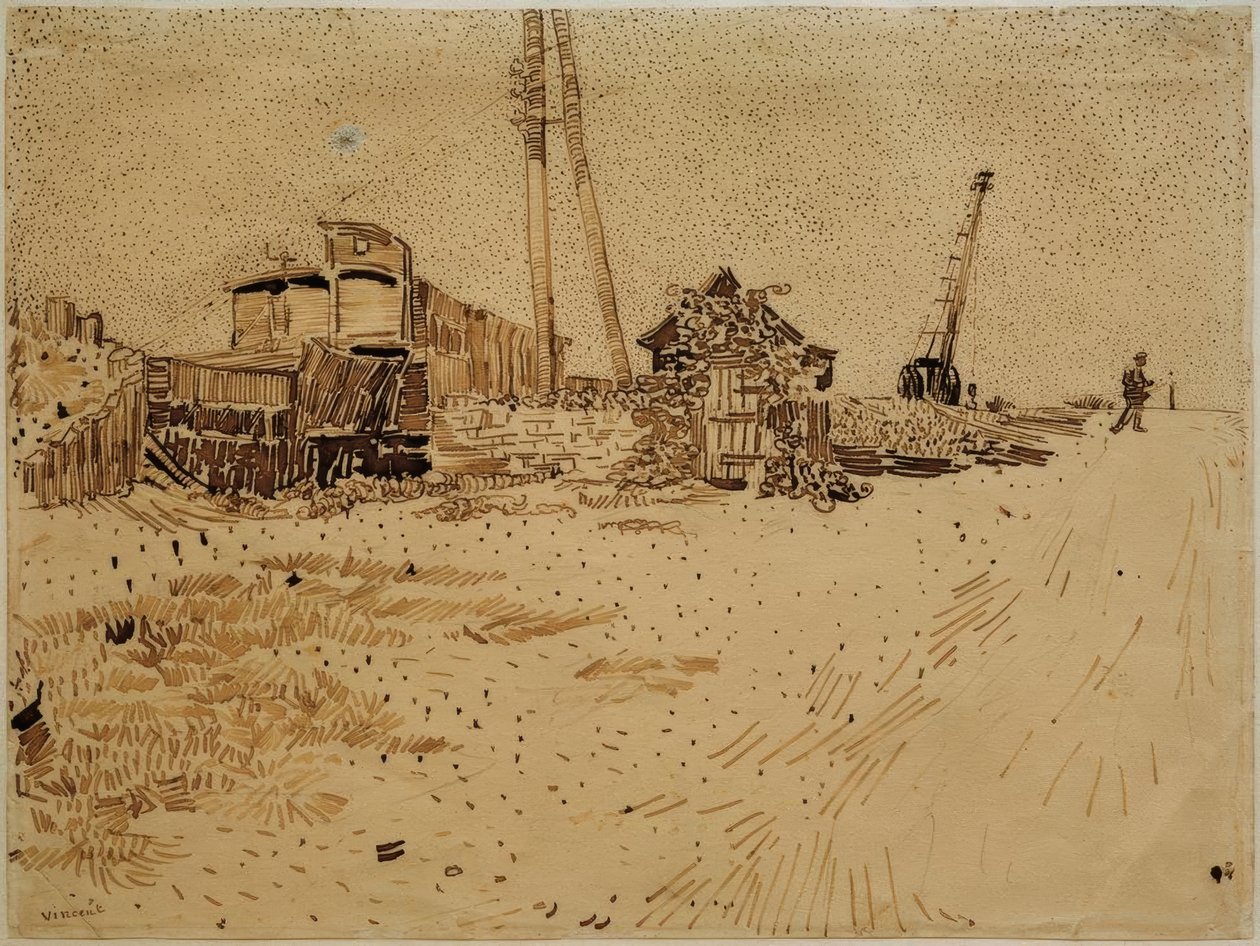 Spoorterrein door Vincent van Gogh