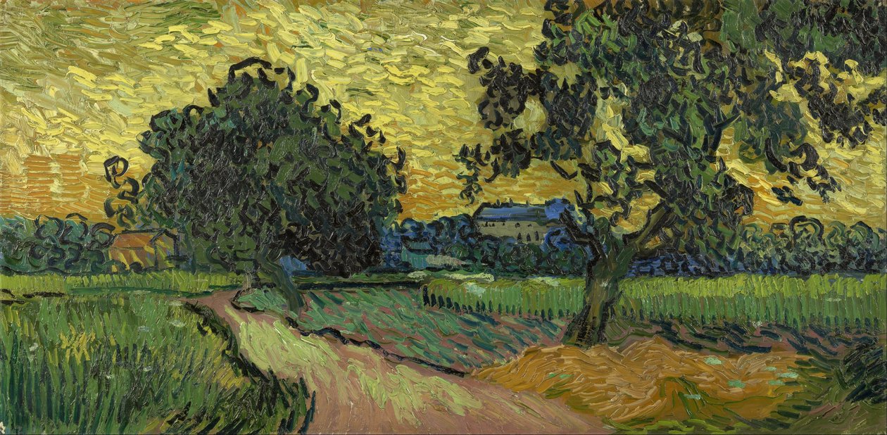Landschap in de schemering door Vincent van Gogh