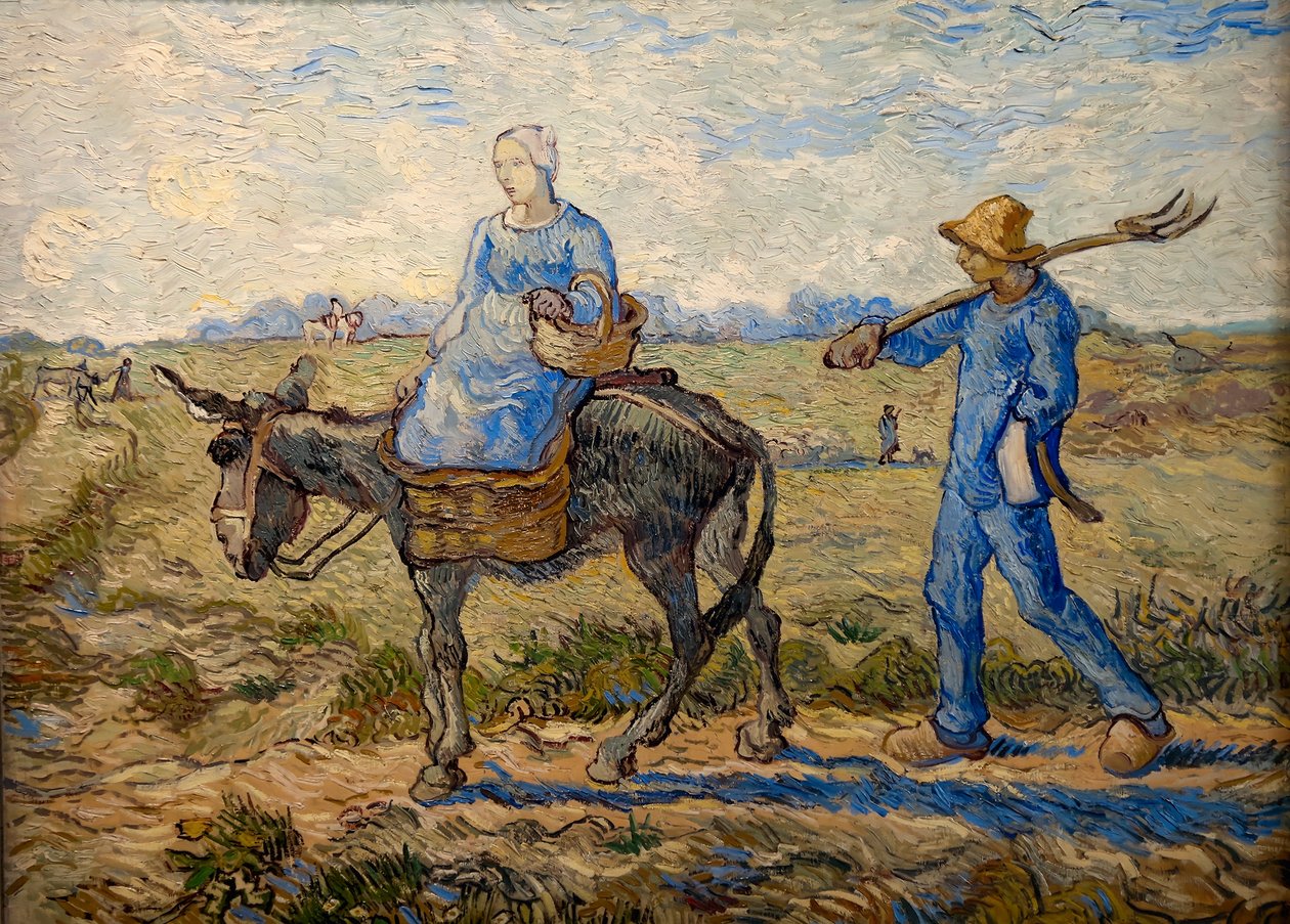 Ochtend. Naar het werk (naar Millet) door Vincent van Gogh