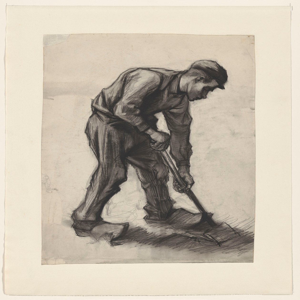 Gravende boer door Vincent van Gogh