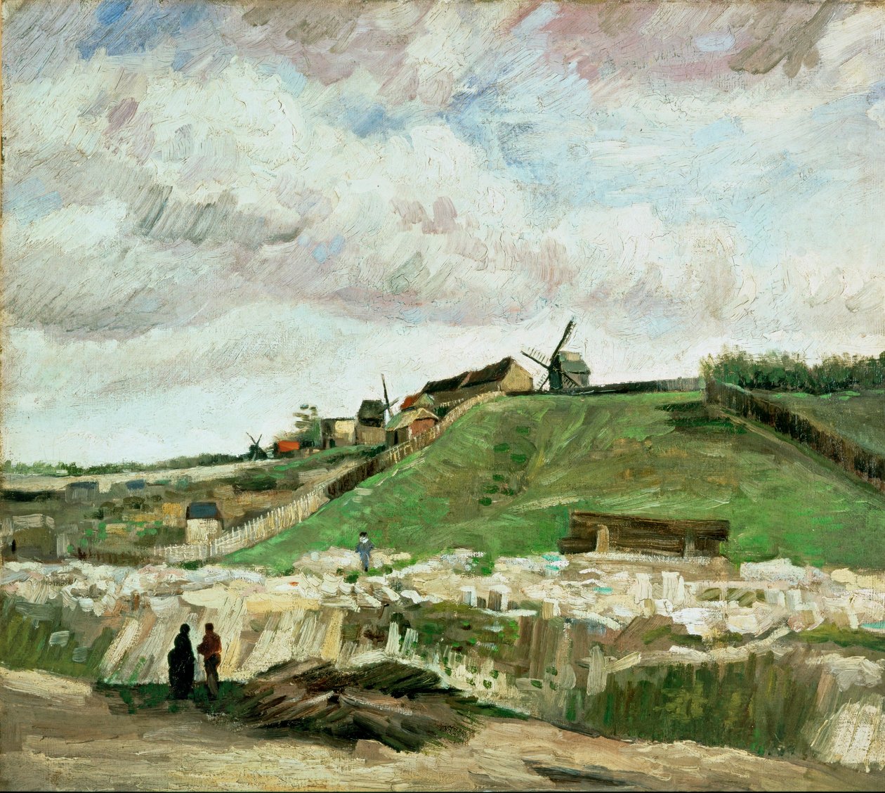 Steengroeve op Montmartre (schilderij op doek) door Vincent van Gogh