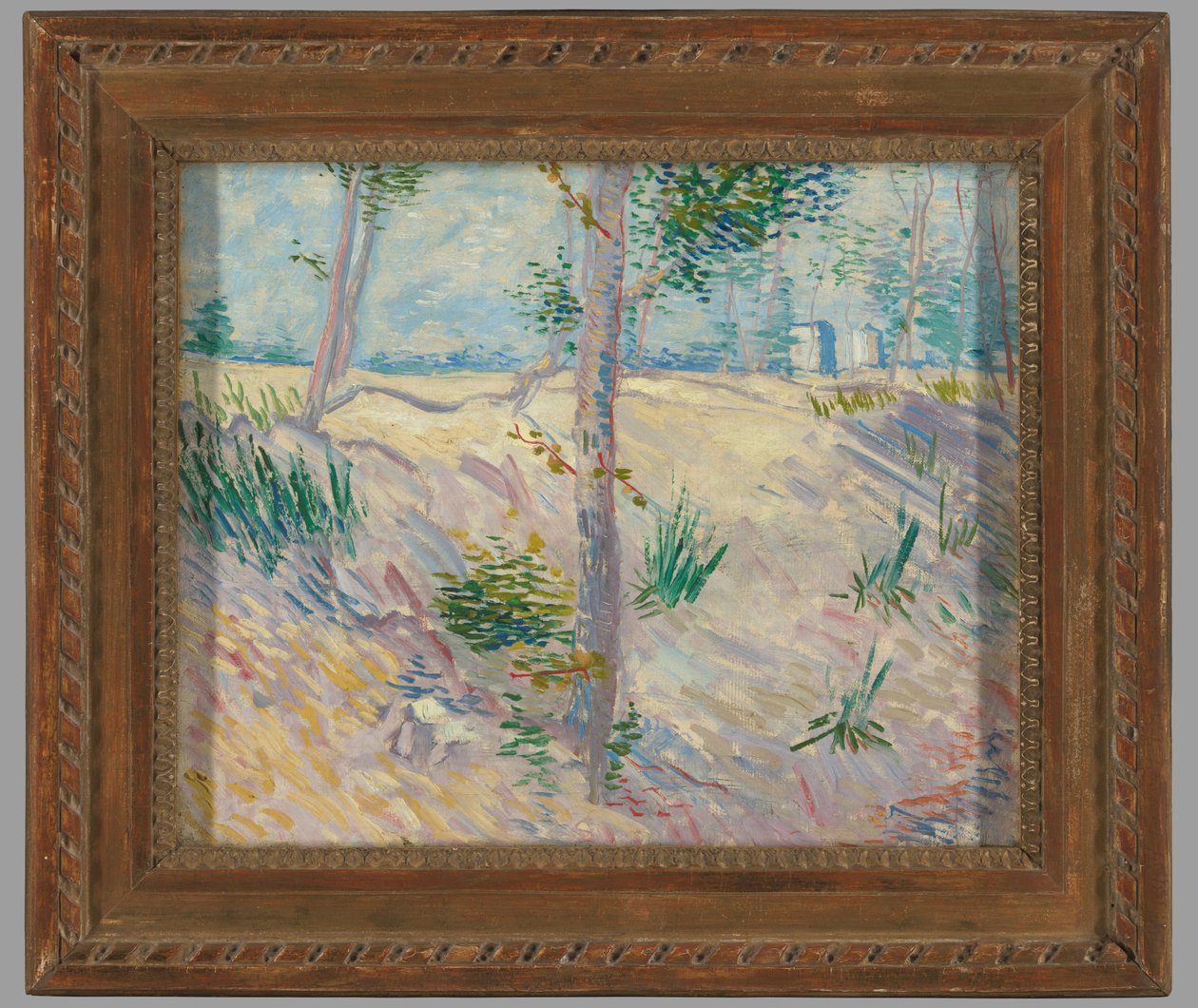 Rivieroever met bomen door Vincent van Gogh