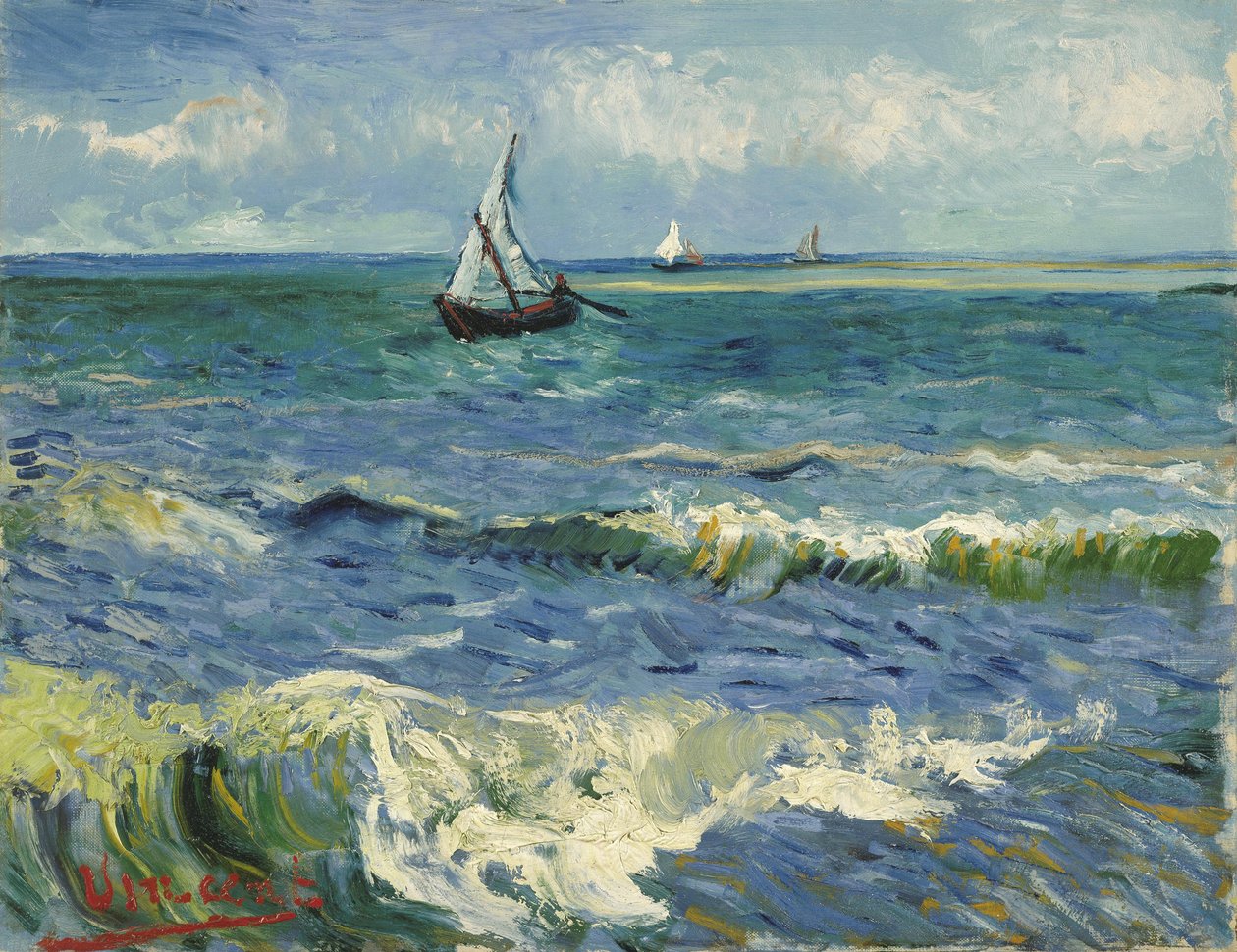 Zeegezicht nabij Les Saintes-Maries-de-la-Mer door Vincent van Gogh
