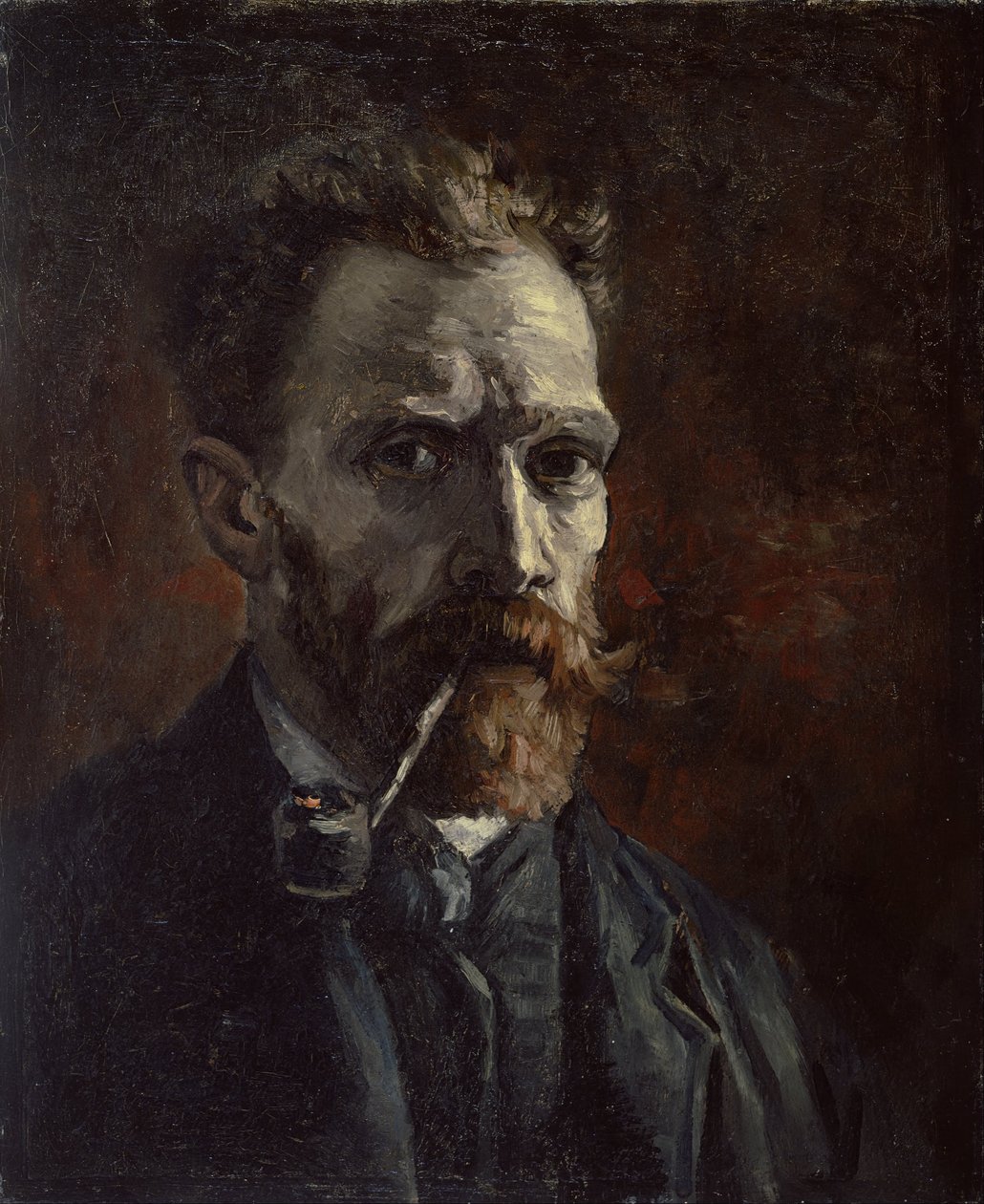 Zelfportret met pijp door Vincent van Gogh