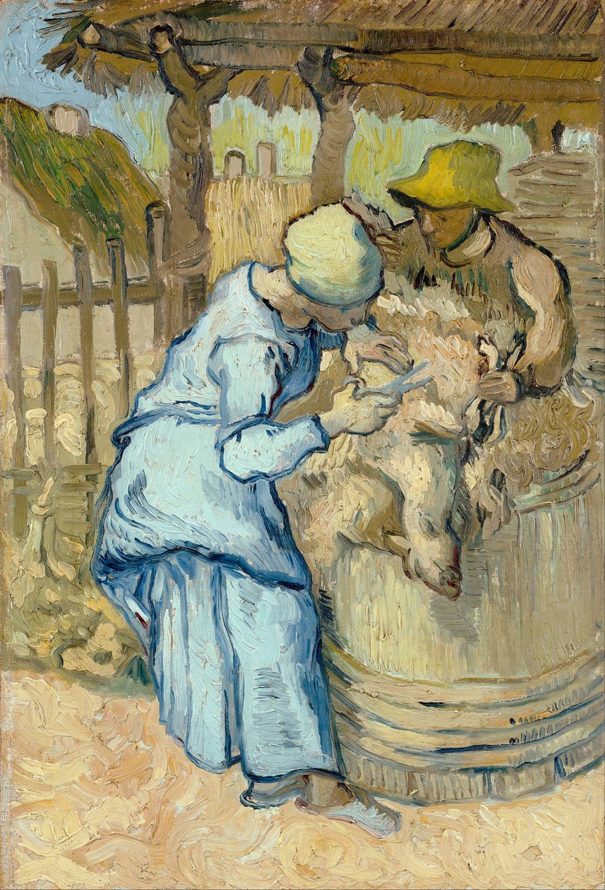 De schapenscheerder (naar Millet) door Vincent van Gogh