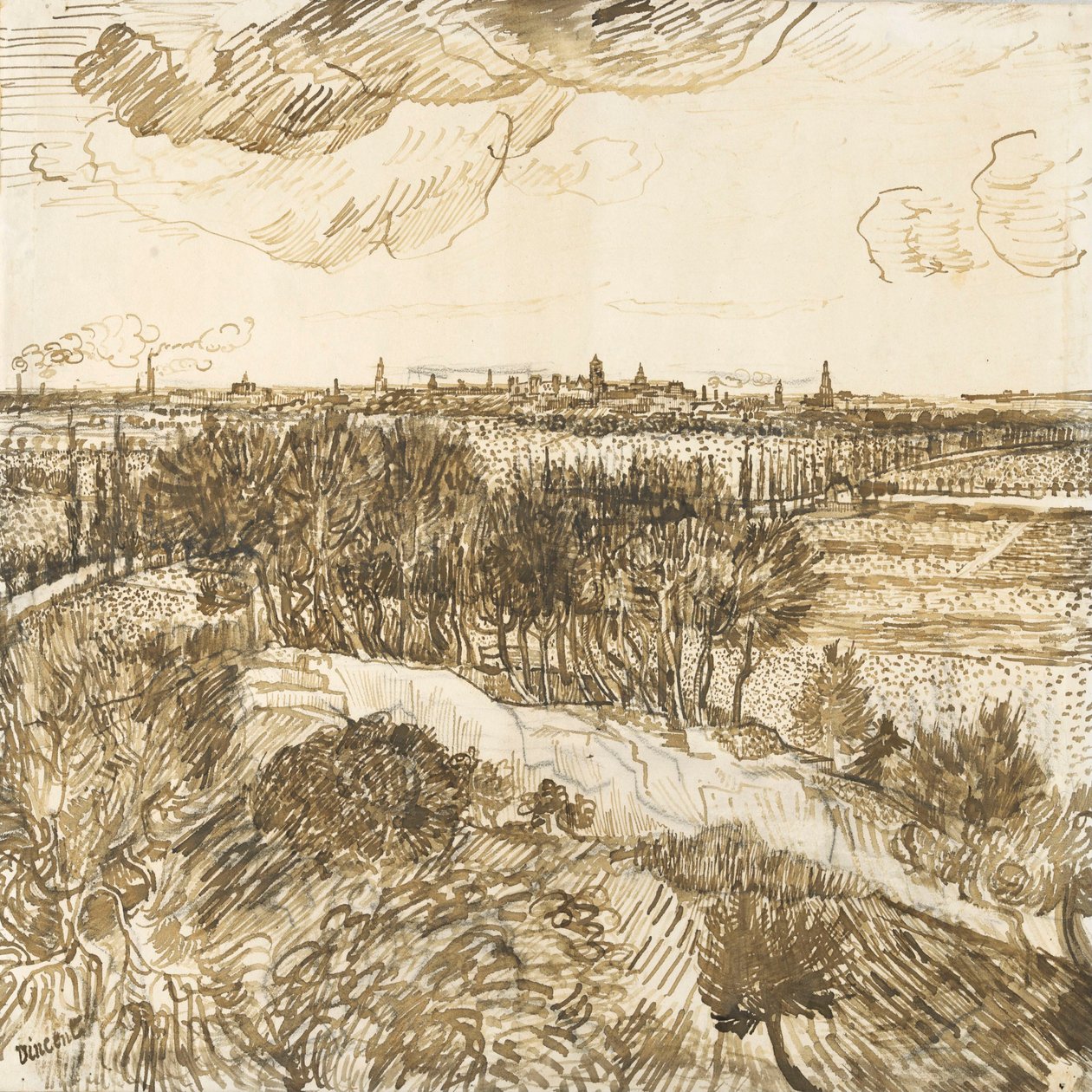 Gezicht op Arles vanaf Montmajour door Vincent van Gogh
