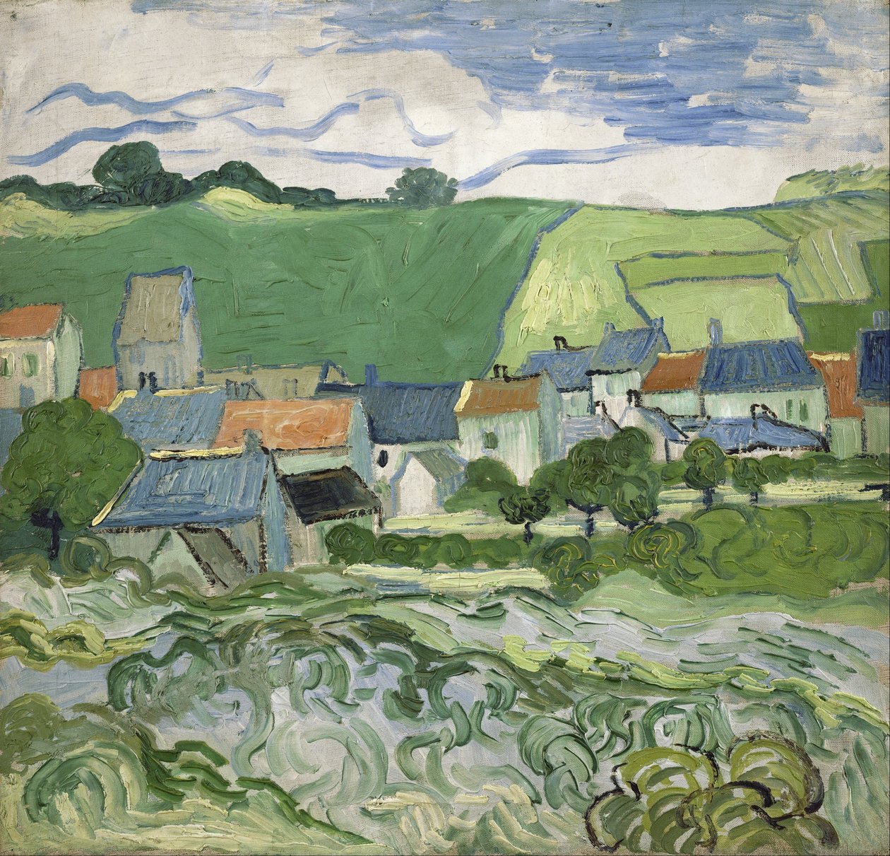 Gezicht op Auvers door Vincent van Gogh