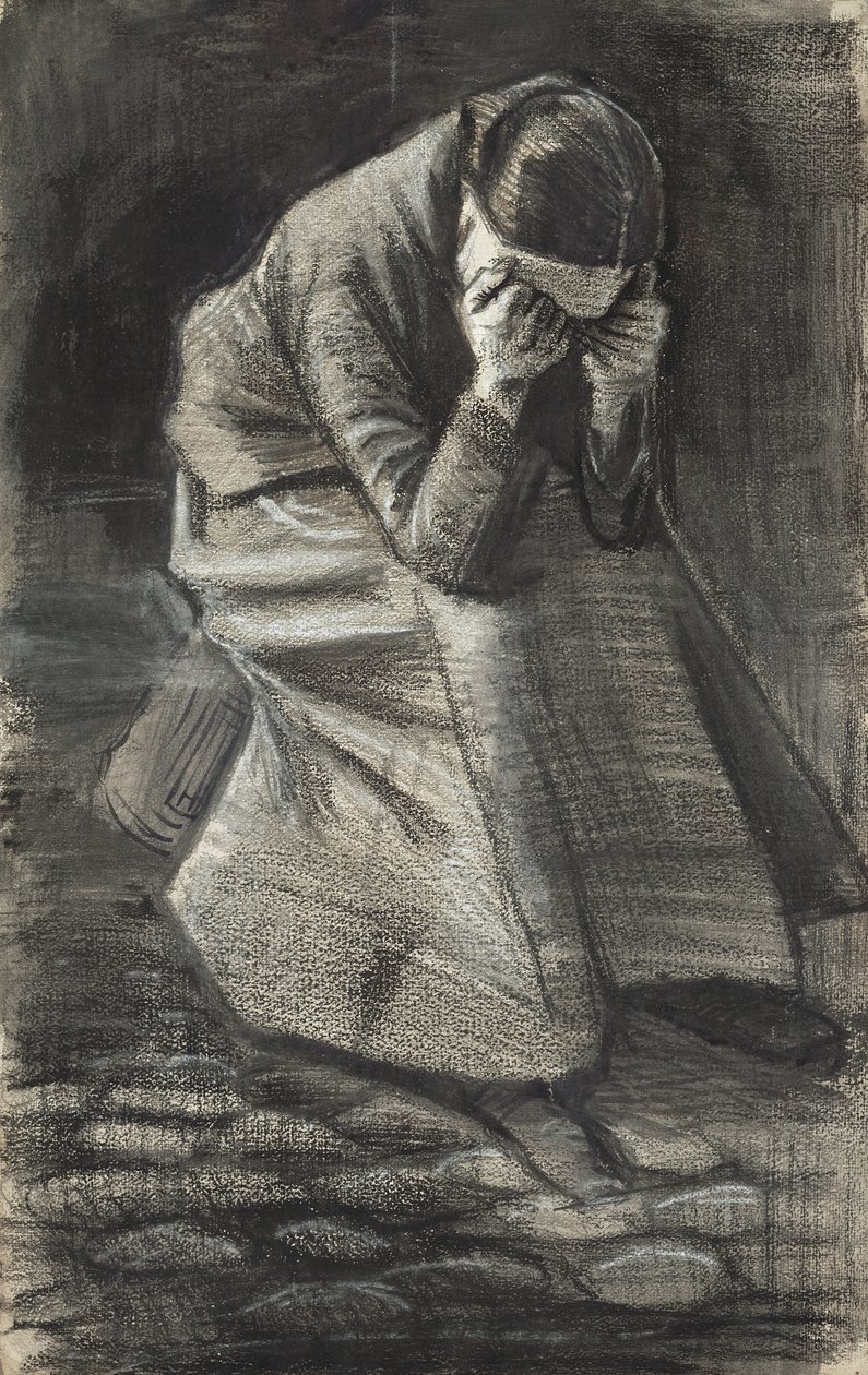 Huilende vrouw, 1883 door Vincent van Gogh