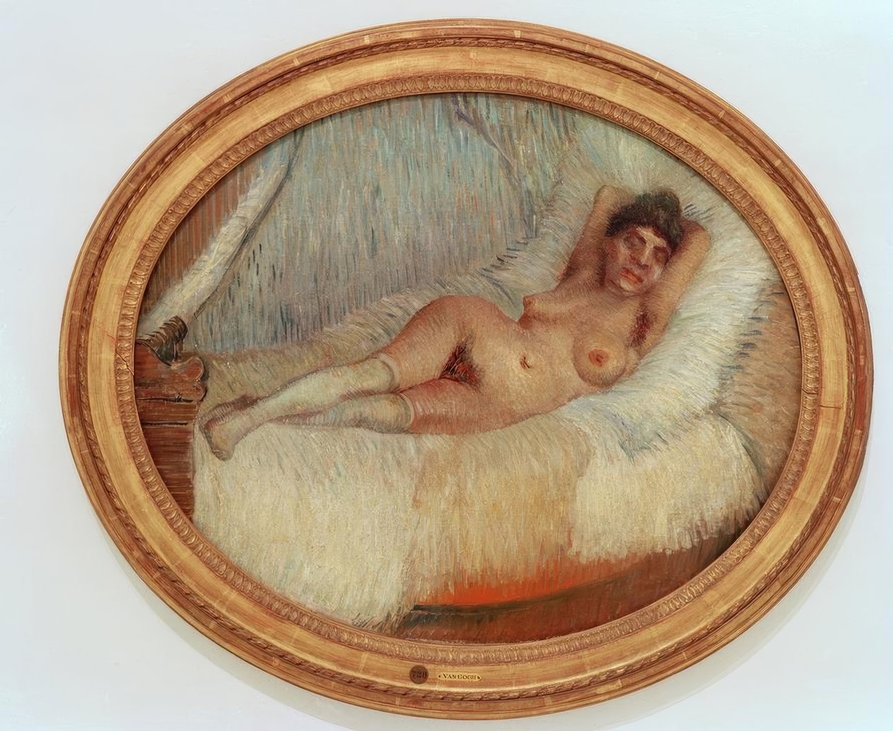 Vrouwelijk naakt op een bed door Vincent van Gogh