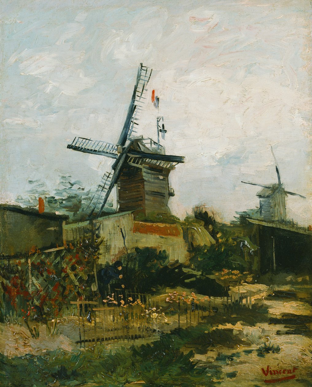 Windmolens op Montmartre door Vincent van Gogh