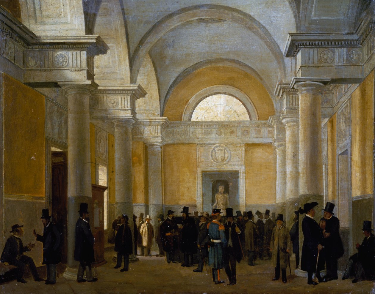Interieur van Palazzo San Giacomo in Napels door Vincenzo Abbati