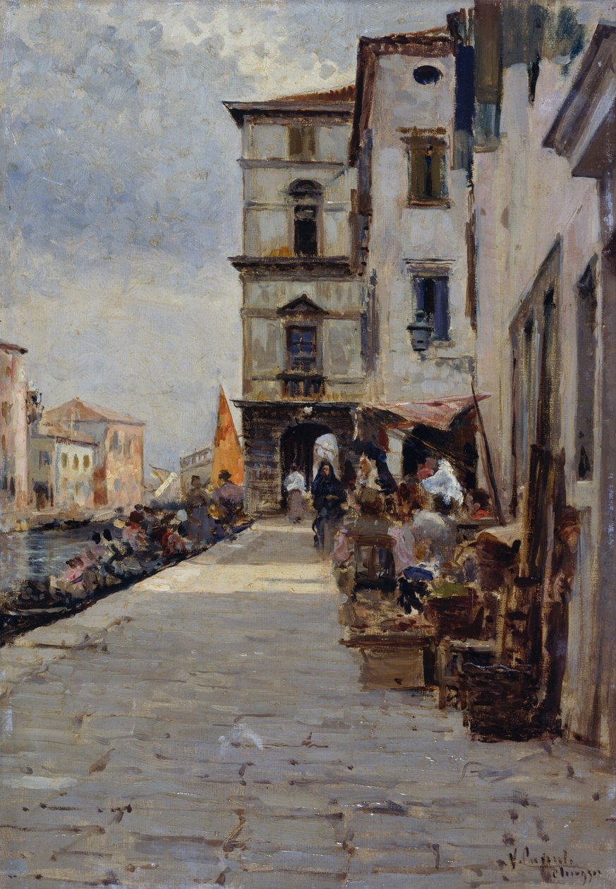 Markt in Chioggia door Vincenzo Caprile