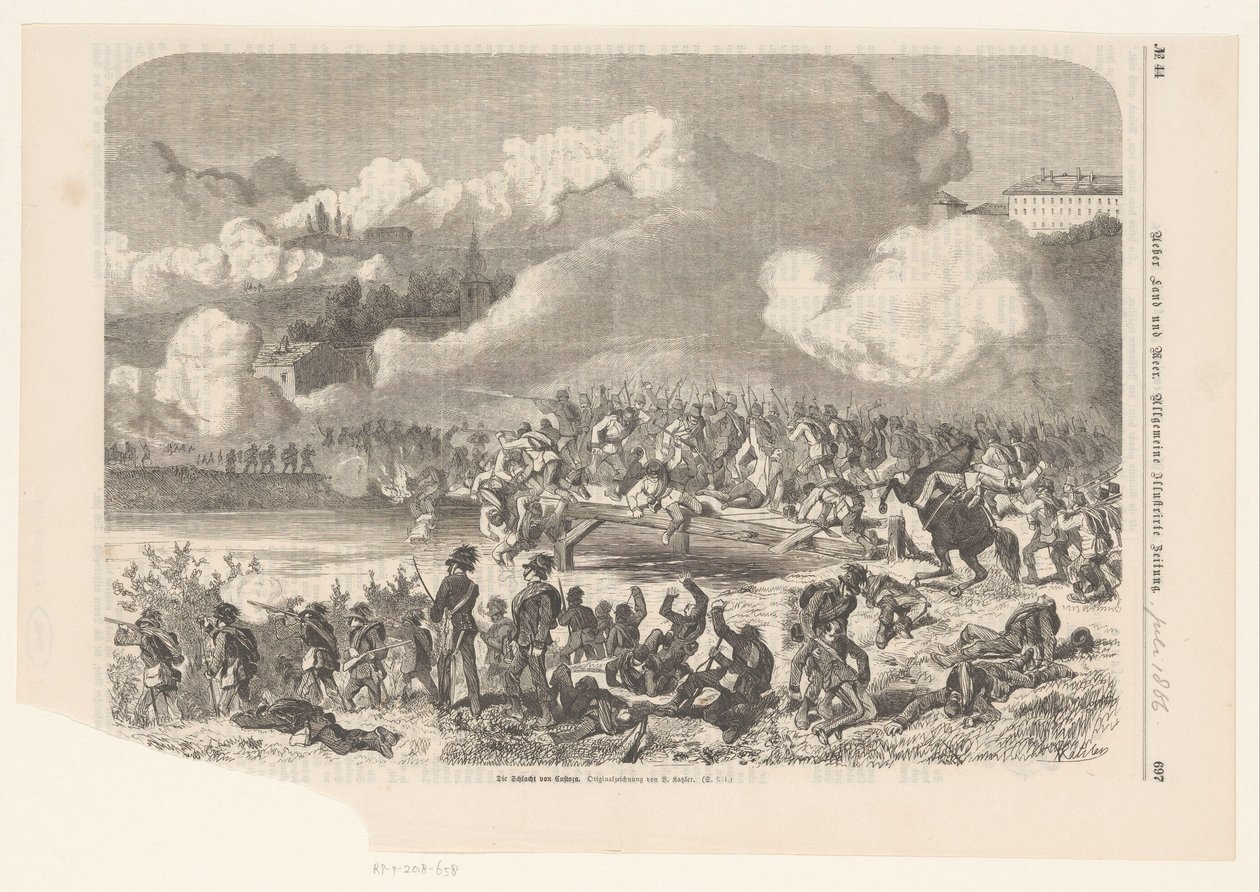 Slag bij Custoza, 1866 door Vinzenz Katzler