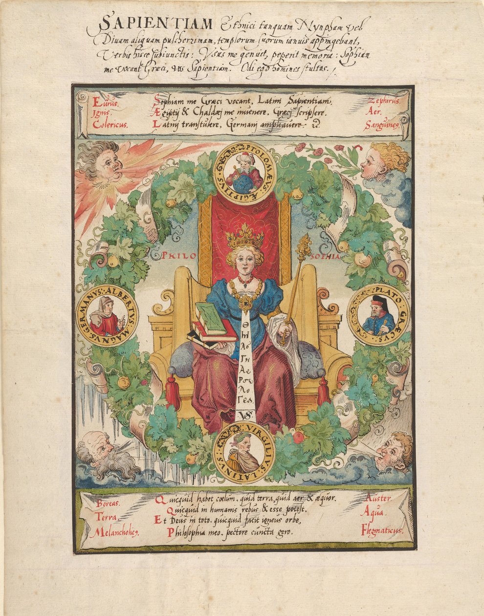 Filosofie Enthroned, midden 16e eeuw door Virgil Solis