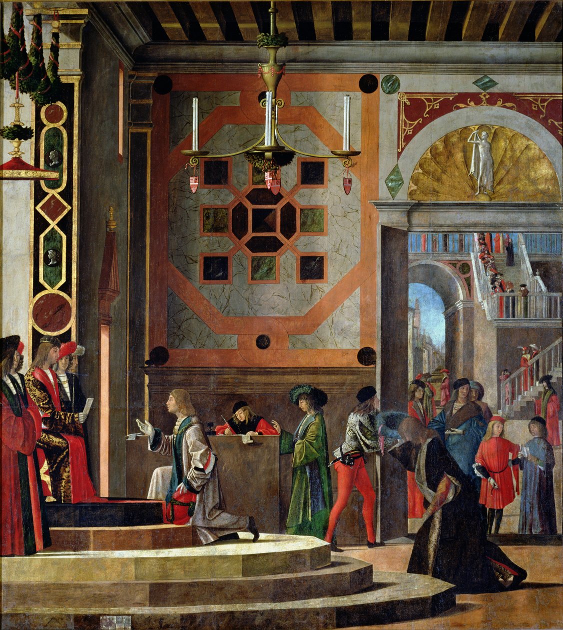 Het vertrek van de Engelse ambassadeurs, uit de St. Ursula-cyclus, 1498 door Vittore Carpaccio