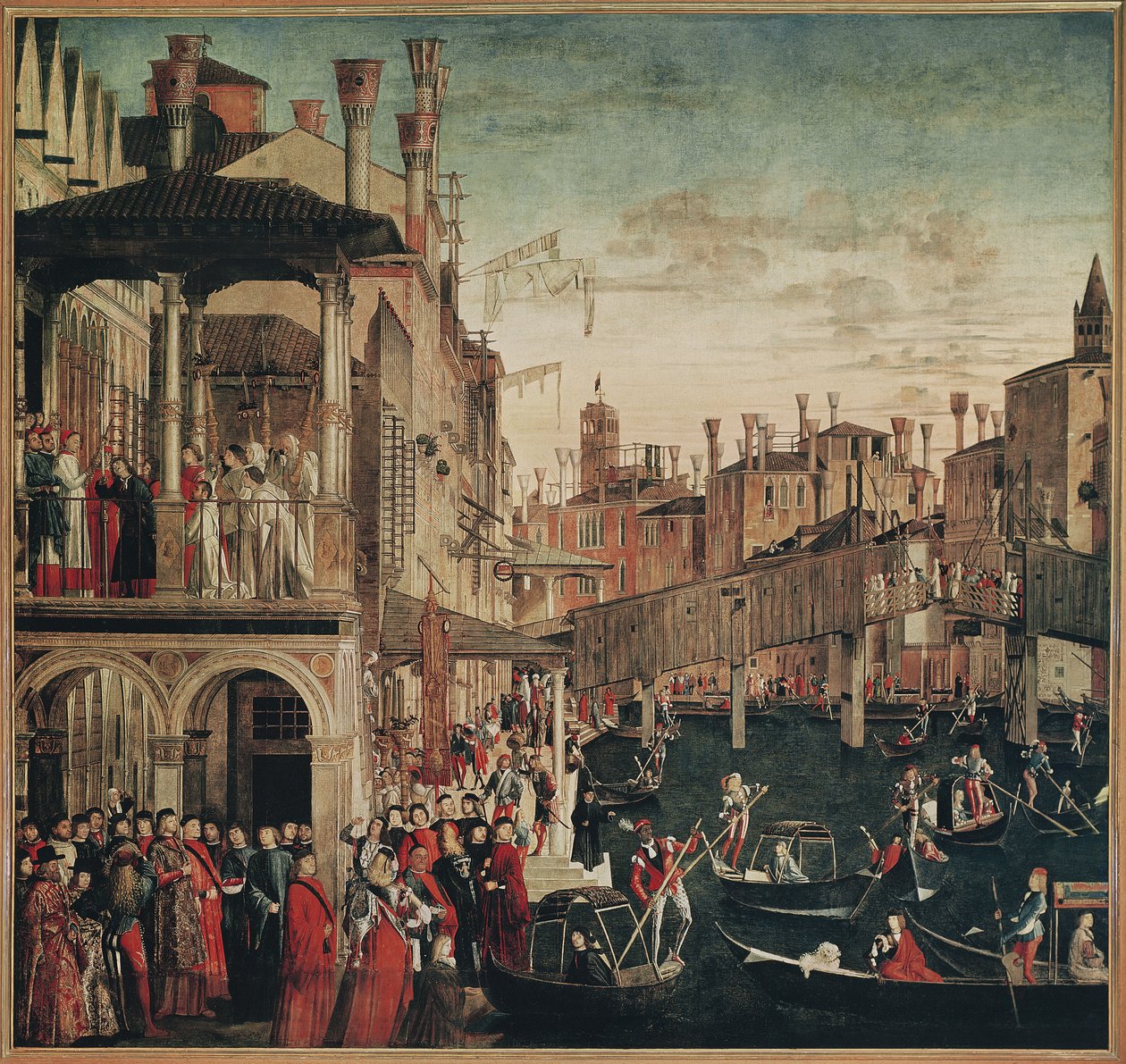 Het wonder van het relikwie van het Ware Kruis op de Rialtobrug, 1494 door Vittore Carpaccio