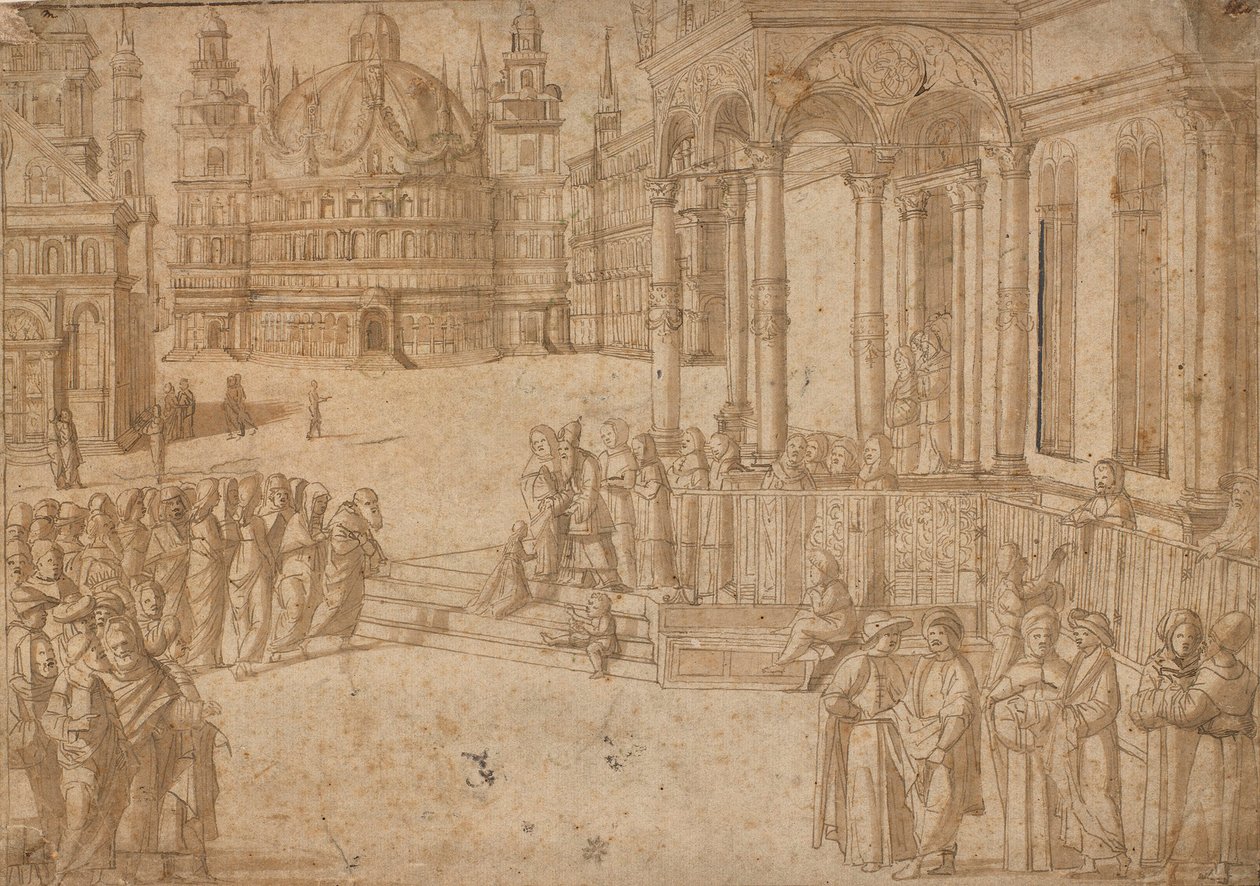 Naar Carpaccio - De presentatie van de Maagd in de Tempel c.1500-20 door Vittore Carpaccio