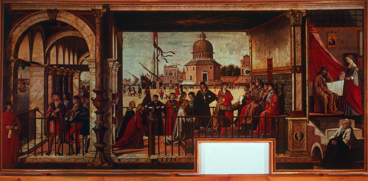 Aankomst van Engelse ambassadeurs aan het hof van Bretagne door Vittore Carpaccio