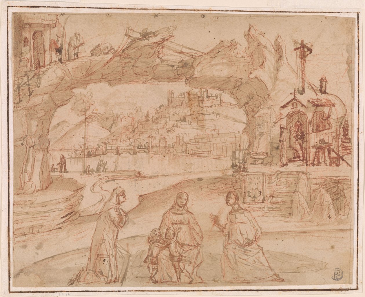 Carpaccio - Maagd en kind met heiligen in een landschap, ca. 1500-1510 door Vittore Carpaccio