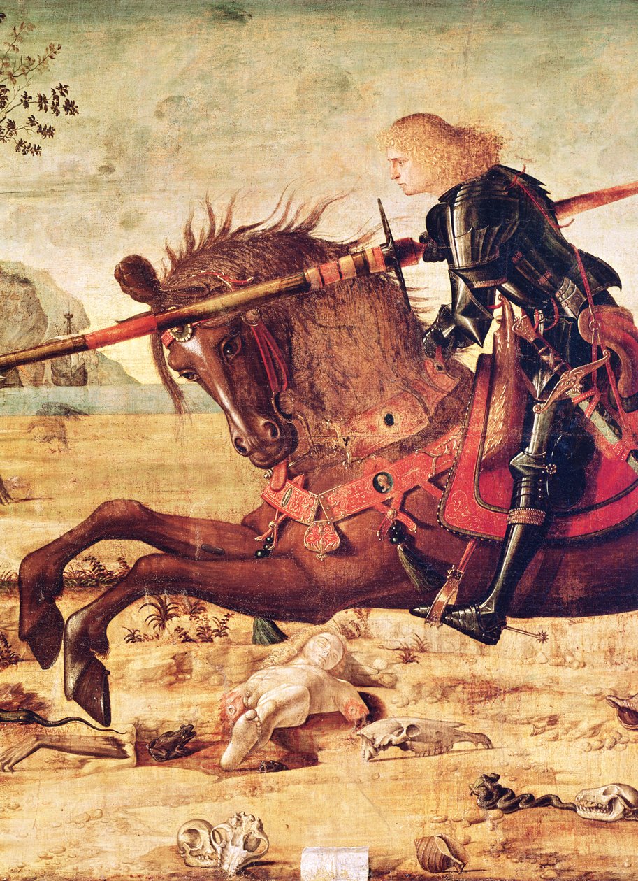 Detail (Sint Joris doodt de draak, ca. 1502-07) door Vittore Carpaccio
