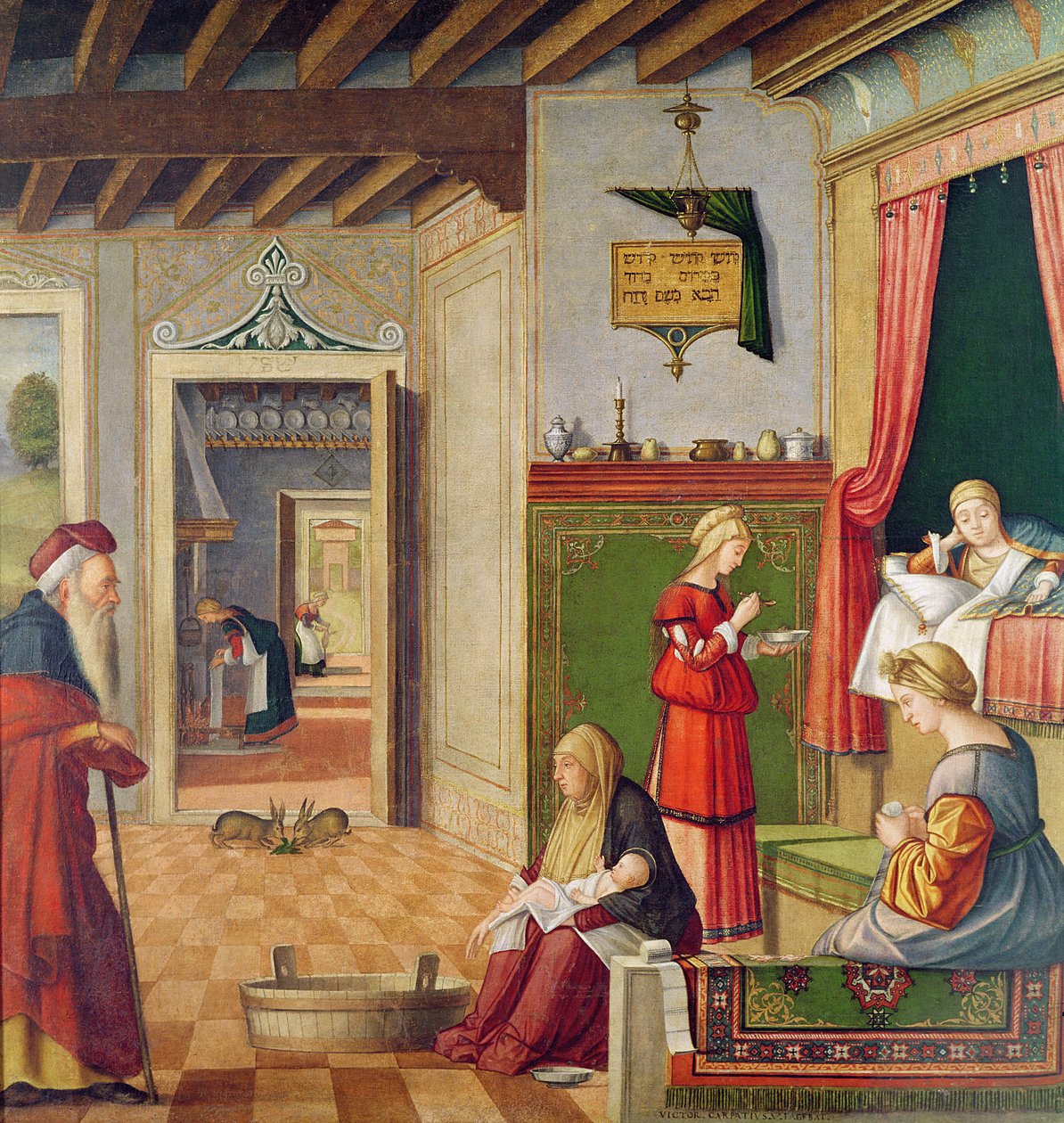 De geboorte van de Maagd, 1504-08 door Vittore Carpaccio