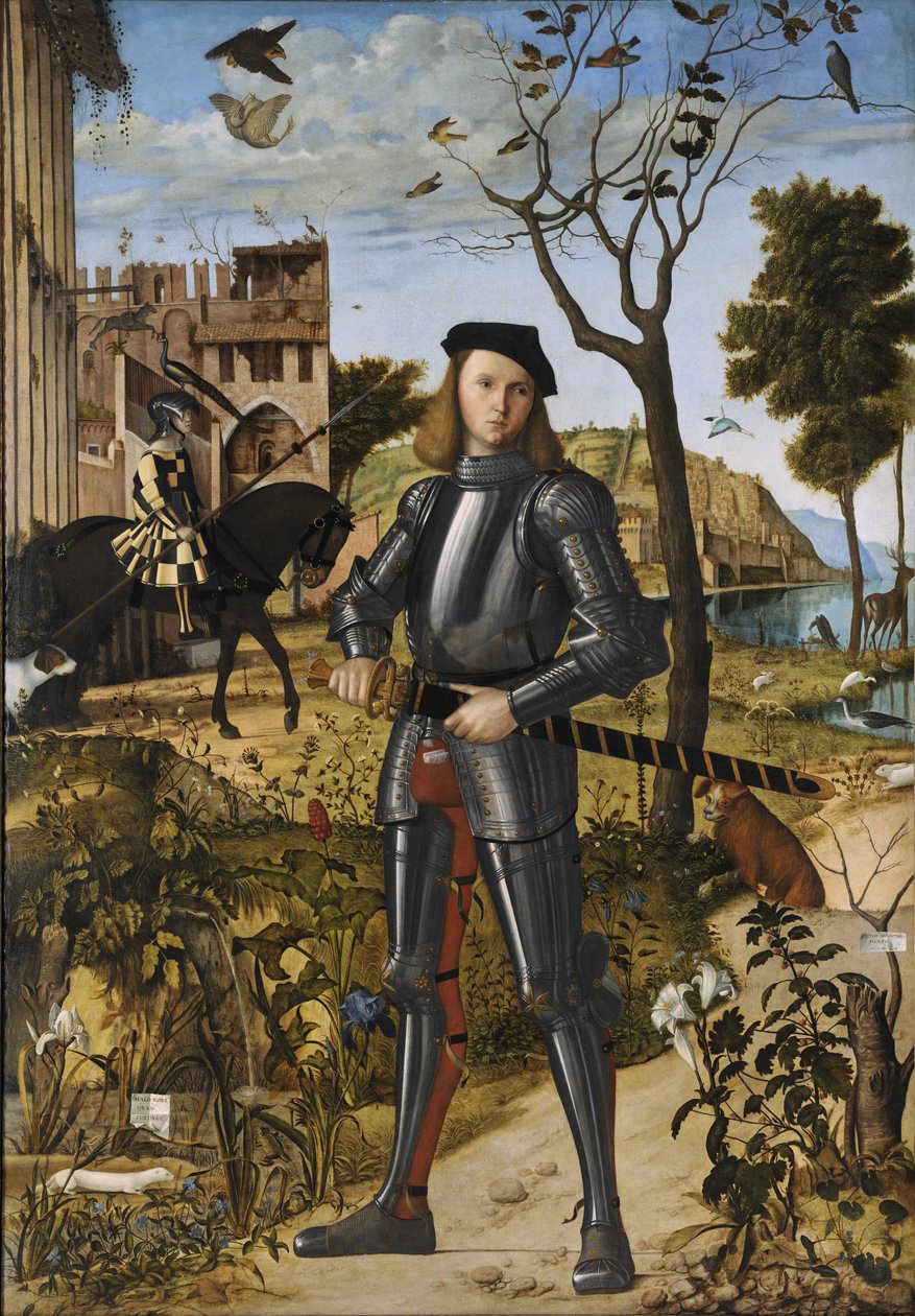 Jonge ridder in een landschap (ook bekend als Portret van een ridder) door Vittore Carpaccio