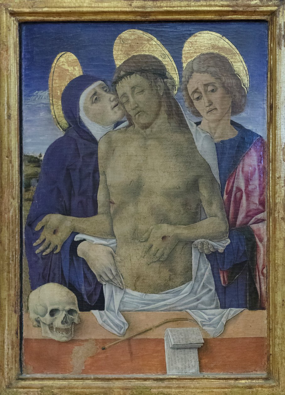 Christus in medelijden met de Maagd en Sint Jan de Evangelist, c.1490-1500 door Vittorio Crivelli