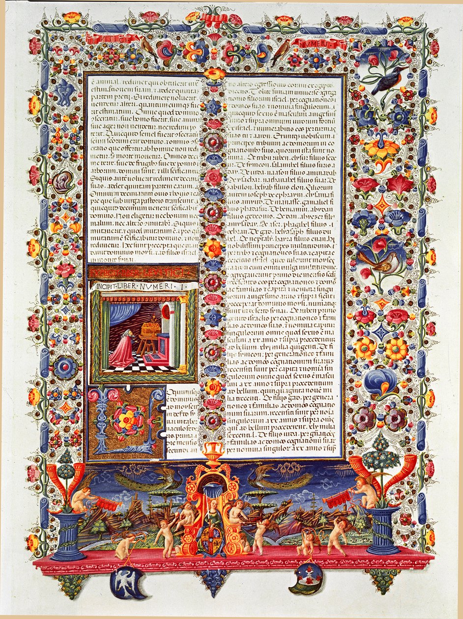 Pagina uit het manuscript van de Bijbel van Borso d