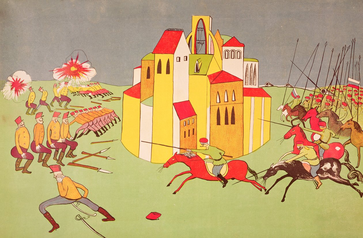 De overgave van Lviv door het Oostenrijks-Hongaarse leger aan het Russische leger in september 1914, c.1914-15 door Vladimir Mayakovsky