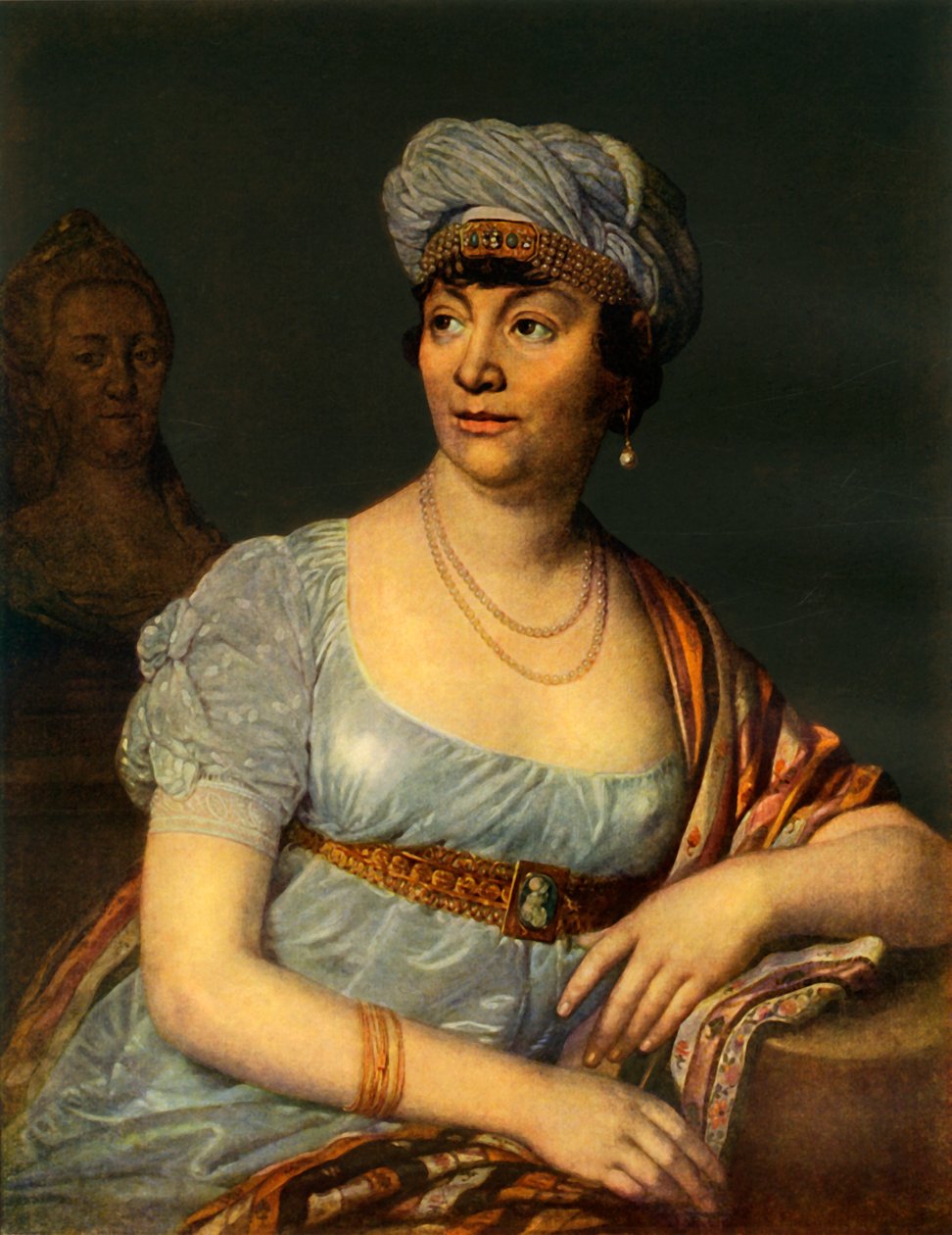 Portret van een onbekende vrouw met hoofdtooi door Vladimir Borovikovsky