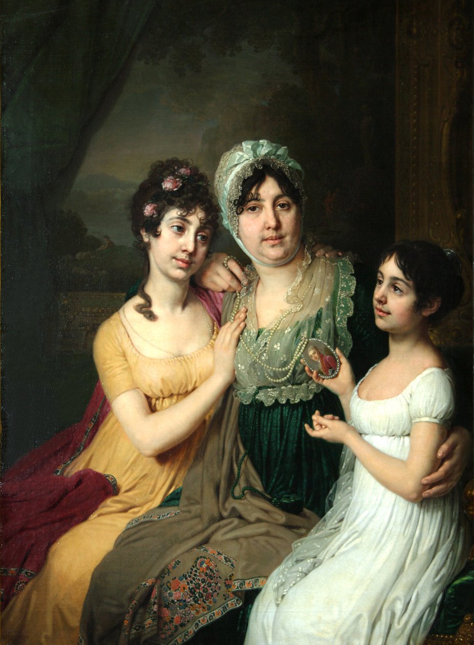 Portret van Gravin Anna Bezborodko met haar dochters Lyubov en Cleopatra door Vladimir Lukich Borovikovsky