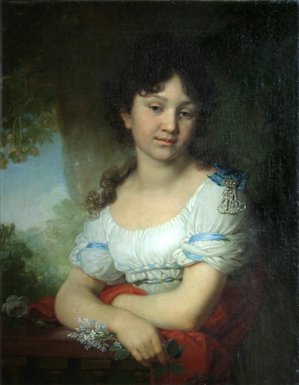 Portret van gravin Maria Alexeyevna Orlova-Denisova, 1801 door Vladimir Lukich Borovikovsky