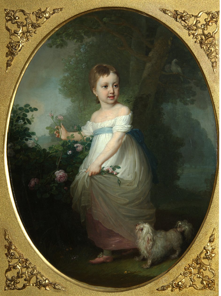 Portret van Yelena Naryshkina als kind, begin 1790s door Vladimir Lukich Borovikovsky