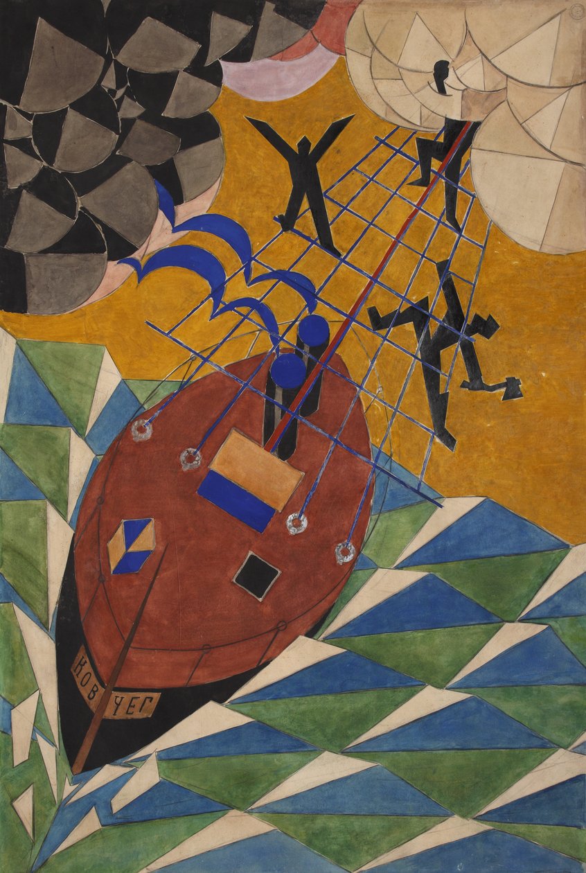 De Ark. Decorontwerp voor het toneelstuk Mystery-Bouffe door Vladimir Mayakovsky, 1919 door Vladimir Vladimirovich Mayakovsky