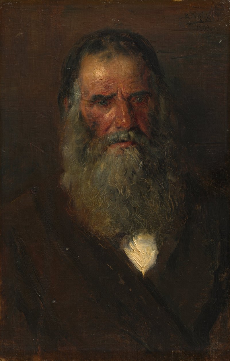 Studie van het Hoofd van een Oude Man door Vladimir Yegorovich Makovski