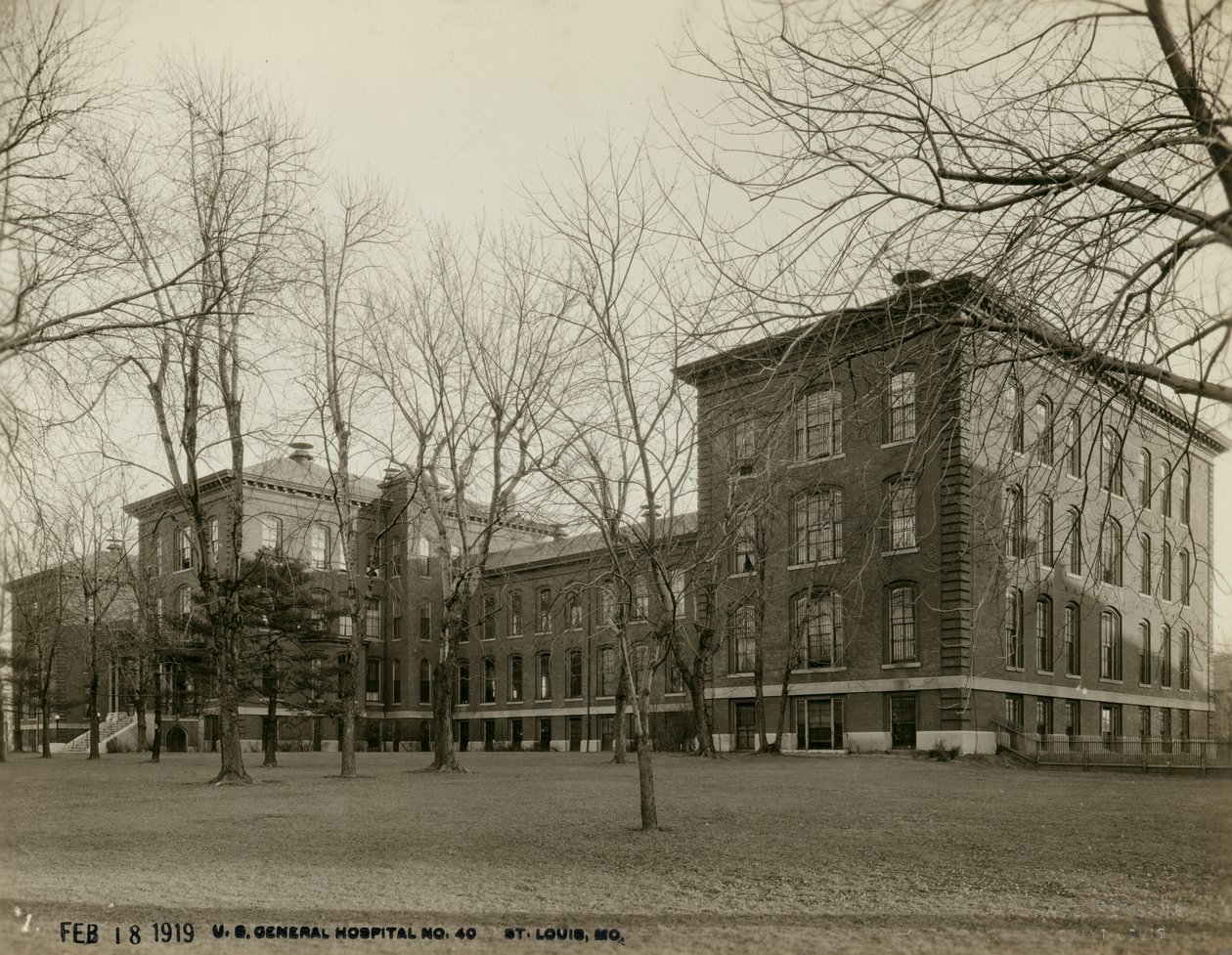 Stadsziekenhuisgebouw in het U.S. Algemeen Ziekenhuis door W.C. Persons